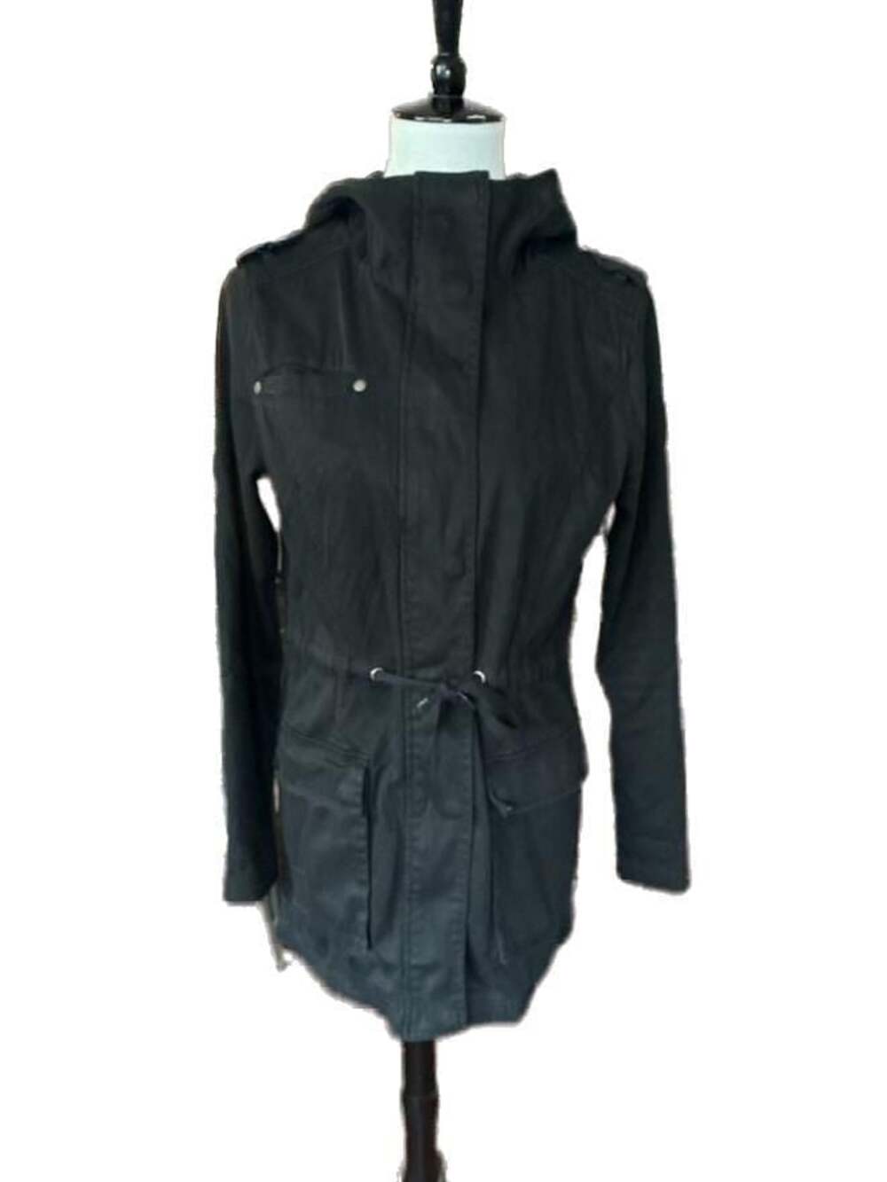 Cotton:On Women's Hooded Utility Anorak Jacket in Black, Size 4